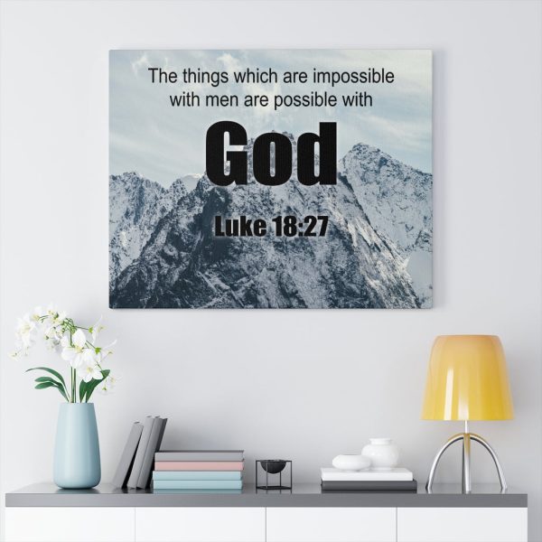Scripture Canvas Men Are Possible With God Luke 18:27 Christian Bible Verse Meaningful Framed Prints, Canvas Paintings - Image 4