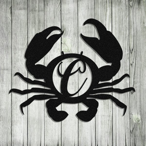 Crab Beach House Metal Sign Monogram, Custom Outdoor House, Lake, Hous - Image 4