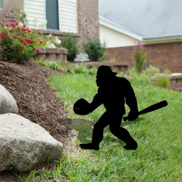 Bigfoot Plays Baseball Metal Garden Art, Yard Sign, Gift For Baseball - Image 2
