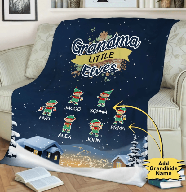 Custom Grandma Little Elves Blanket Gift For Birthday Christmas Newyea - Image 2