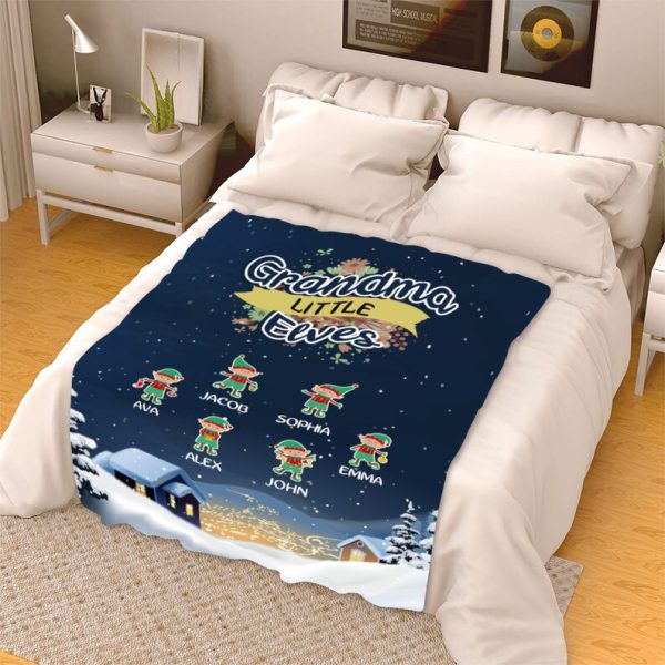 Custom Grandma Little Elves Blanket Gift For Birthday Christmas Newyea - Image 4