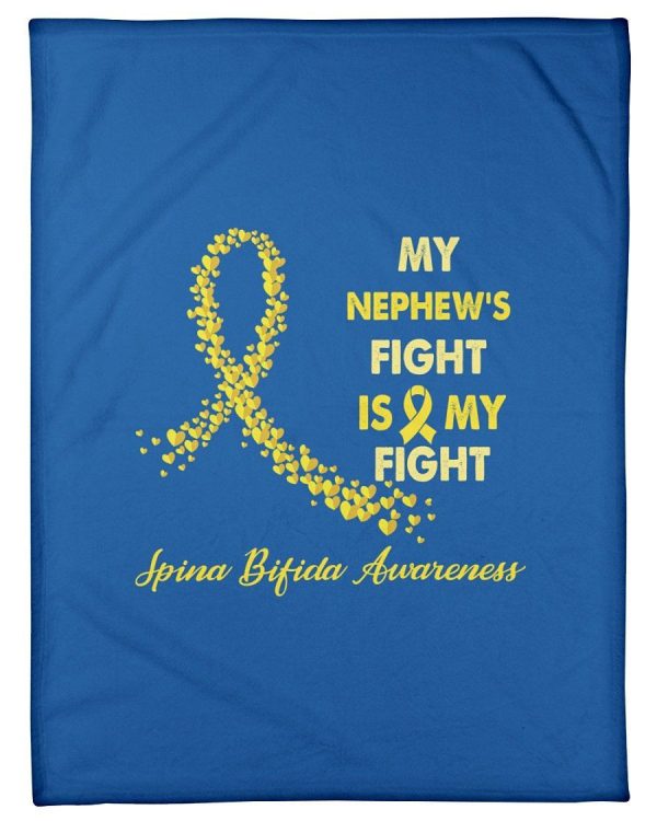 My Nephew's Fight Is My Fight Yellow Ribbon Gifts Fleece Blanket - Image 4