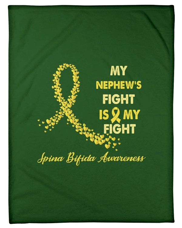 My Nephew's Fight Is My Fight Yellow Ribbon Gifts Fleece Blanket - Image 2