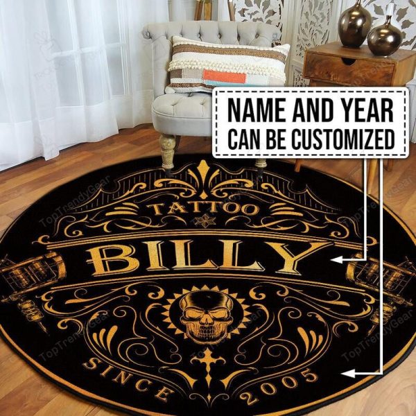 Personalized Tattoo Studio Round Mat Round Floor Mat Room Rugs Carpet Outdoor Rug Washable Rugs - Image 3