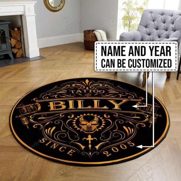 Personalized Tattoo Studio Round Mat Round Floor Mat Room Rugs Carpet Outdoor Rug Washable Rugs - Image 2