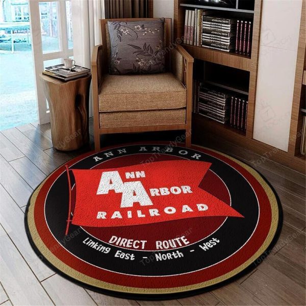 Annarbor Round Mat Ann Arbor Railroad Round Floor Mat Room Rugs Carpet Outdoor Rug Washable Rugs - Image 2